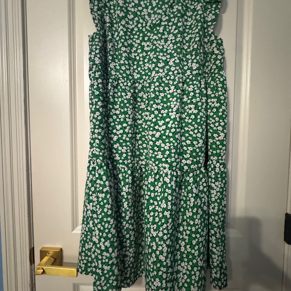 Ces Femme Green Floral Midi Dress